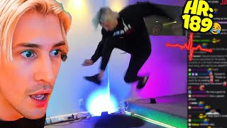 xQc OUT of BREATH Standing Still on Skateboard ?