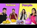 Yellow Vs Purple Food Eating Challenge | Yellow Vs Purple Food Eating Competition | Hungry Birds
