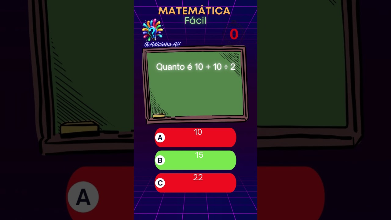 ➥ Quiz de Matemática Com Operações #5  Quiz Virtual [Você Acerta Todas?] 