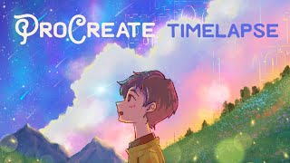 Wonder | ProCreate Timelapse | Anime style | Landscape | Dreamy | Music Cover Art