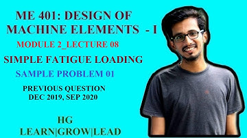 ME 401: DESIGN OF MACHINE ELEMENTS - I_MODULE 2_LECTURE 08_FATIGUE LOADING SAMPLE PROBLEM 01