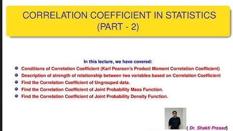 CORRELATION COEFFICIENT IN STATISTICS (PART - 2)