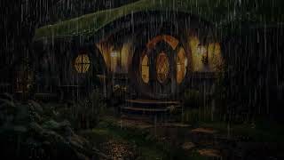 3 Hours of Heavy rain sounds at Hobbit House dark screen for sleep | Rain on window, Deep sleep