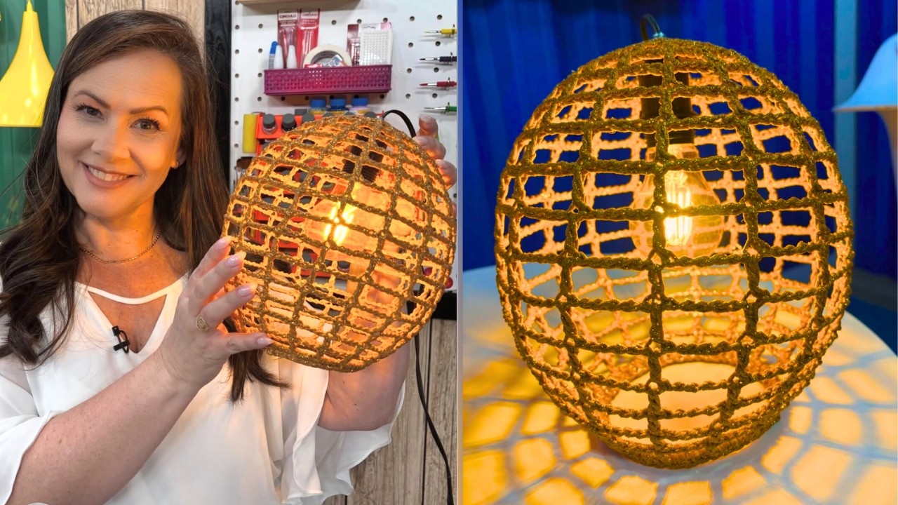 Luminária em Crochê super fácil!