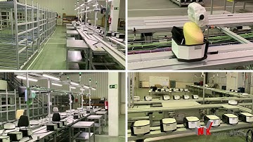 Headrest assembly line