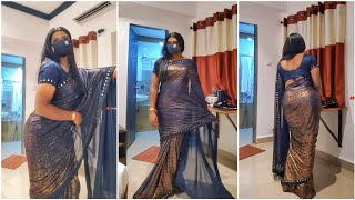 Male to female Dressing transformation in Satin shiney Saree || ( After  video )