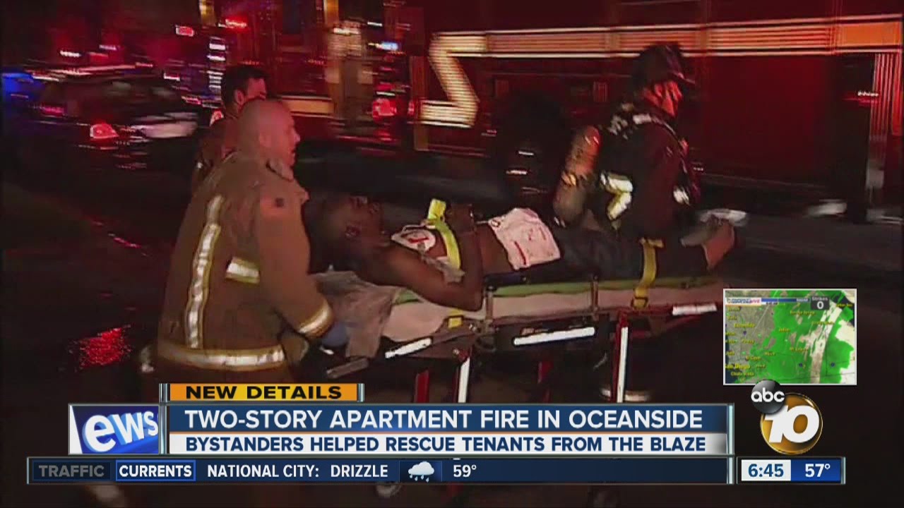 Six injured in Oceanside apartment fire - YouTube