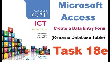 Task 18e IGCSE ICT Hodder Education - Microsoft Access DBMS - Create a data entry form