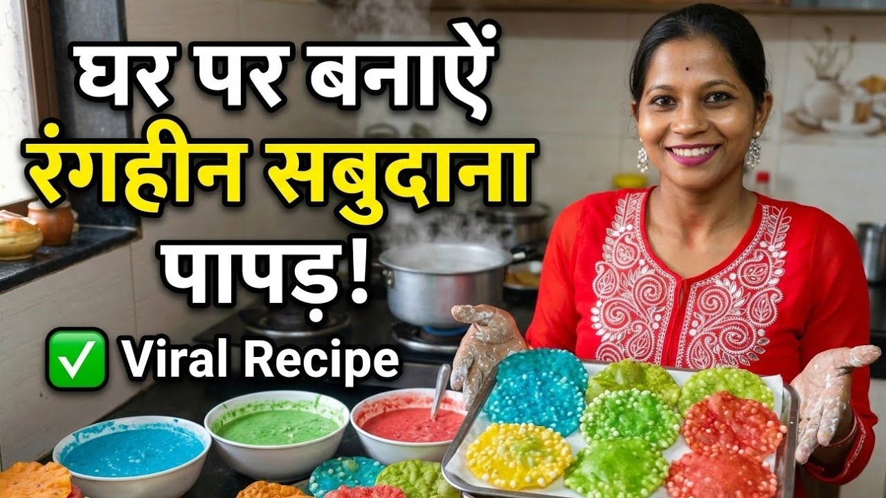 Ghar Par Banaye Rangeen Saboodana Papad 🤔 Full Recipe 🤔 ll Sapna Verma ll 