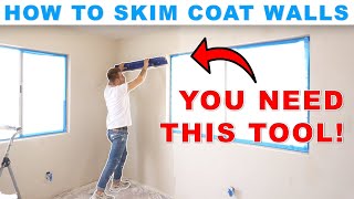 HOW TO SKIM COAT OVER TEXTURE LIKE A PRO!! DIY SMOOTH WALLS