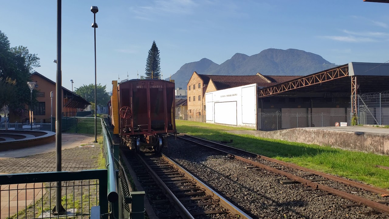 Jaraguá do Sul SC Estação ferroviária e território cores e som