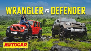 Jeep Wrangler vs Land Rover Defender  The Incredibles | Comparison | Autocar India