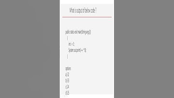 Java interview question