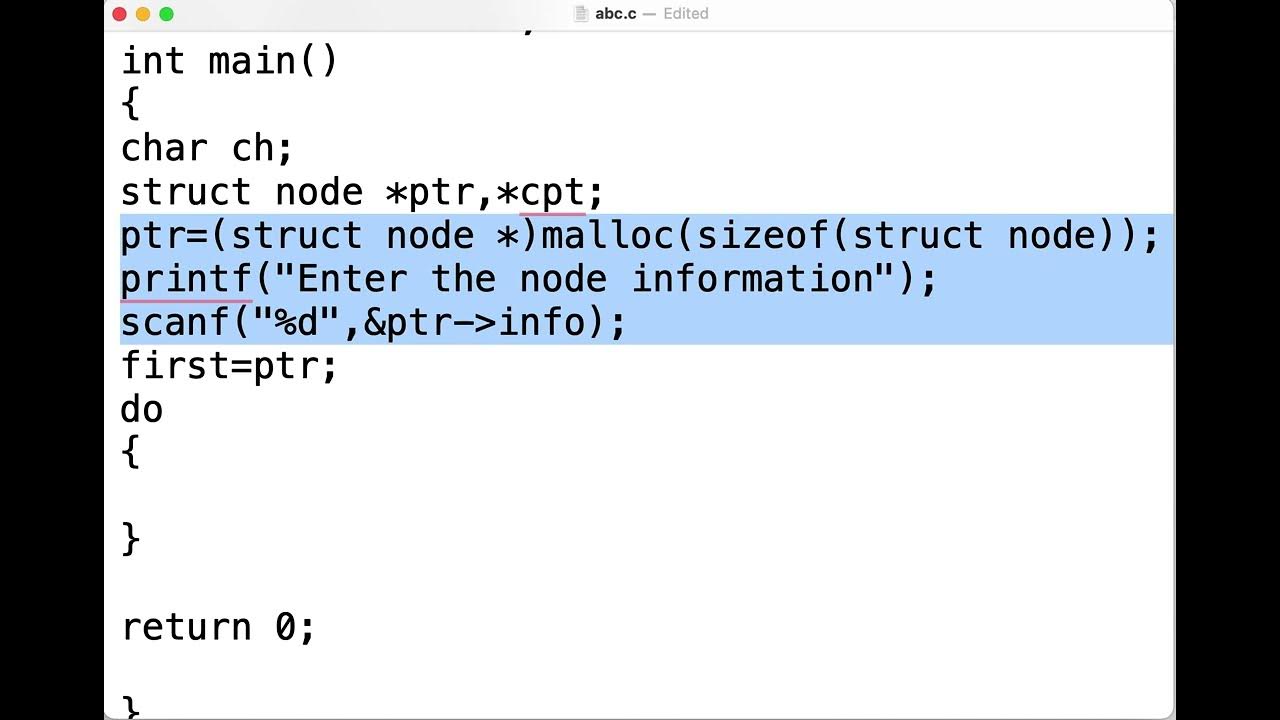 Singly Linked List C Program - YouTube