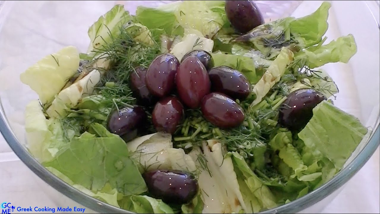Greek Lettuce Salad Made Easy - Maroulosalata - Μαρουλοσαλάτα | Greek Cooking Made Easy