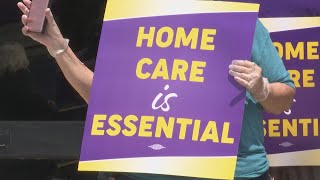 Local home healthcare workers rally for hazard pay