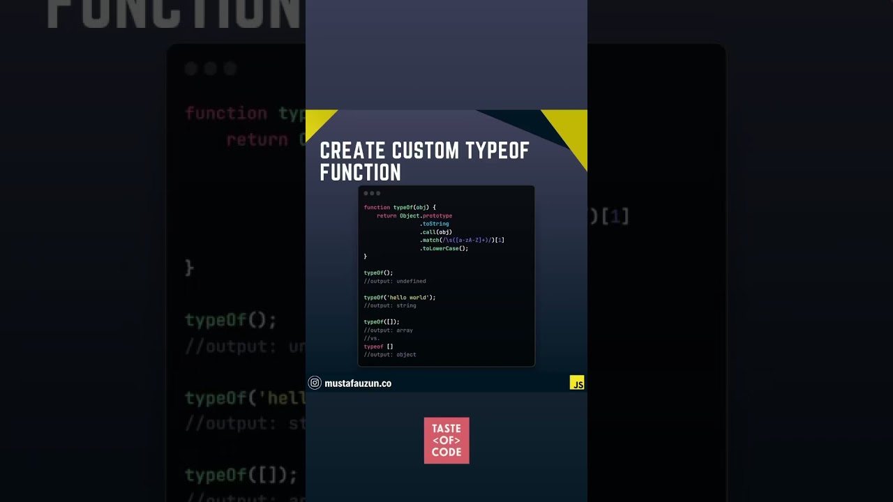 Javascript, Create Custom Typeof Function #javascript