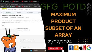 Maximum product subset of an array | gfg potd today | POTD | GFG Problem of the Day | C++ |