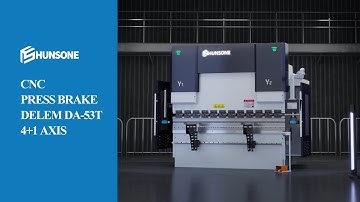 HUNSONE Press Brake WE67K DELEM DA-53T CNC Controller 4+1 Axis How To Work 3D Demonstration