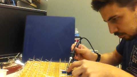 Soldering LED cube layer