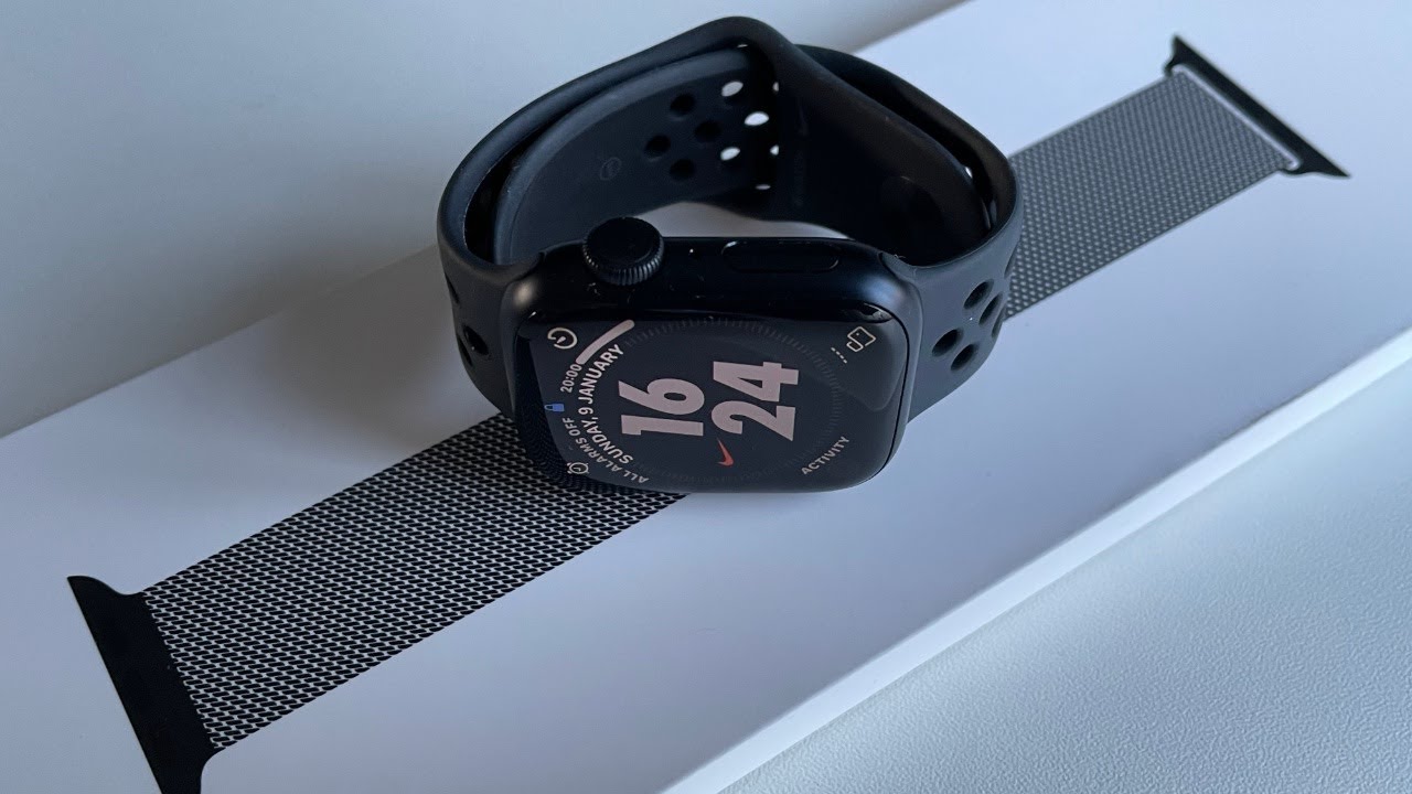 Apple Milanese Loop Graphite & Apple Watch 41 Nike Midnight 