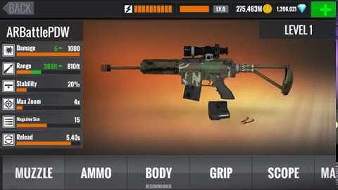 Sniper 3D Assassin Shoot to Kill Gameplay Walkthrough Upgrade Assault Rifles ARBattlePDW to MAXED OU