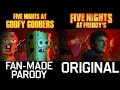 FIVE NIGHTS AT FREDDY&#39;S (FNAF) and SPONGEBOB Parody Side-By-Side Comparison