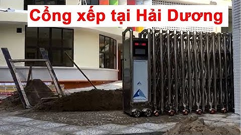 Cổng xếp inox lắp đặt tại Trường Mầm Non Nguyễn Trãi - Hải Dương |Cổng xếp PCG