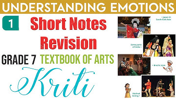 1. UNDERSTANDING EMOTIONS (Short Notes) - Theatre | Grade 7 Textbook of Arts - Kriti