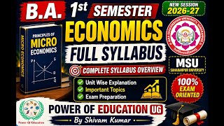 B.A. 1st Semester Economics Full Syllabus 2026-27 | Principles of Micro Economics | MSU Saharanpur