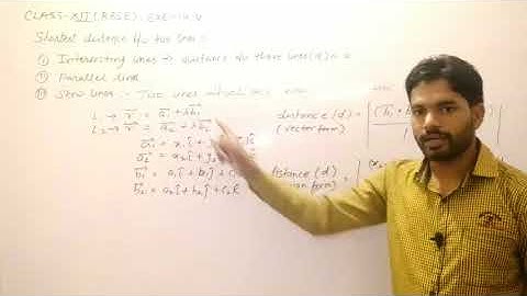 class12|RBSE|Chapter 14|3 D|Exercise 14.4|Introduction|Distance between two lines|skew lines|