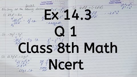 Ex 14.3, Q 1, Chapter 14, Factorisation, Class 8th Math, Ncert