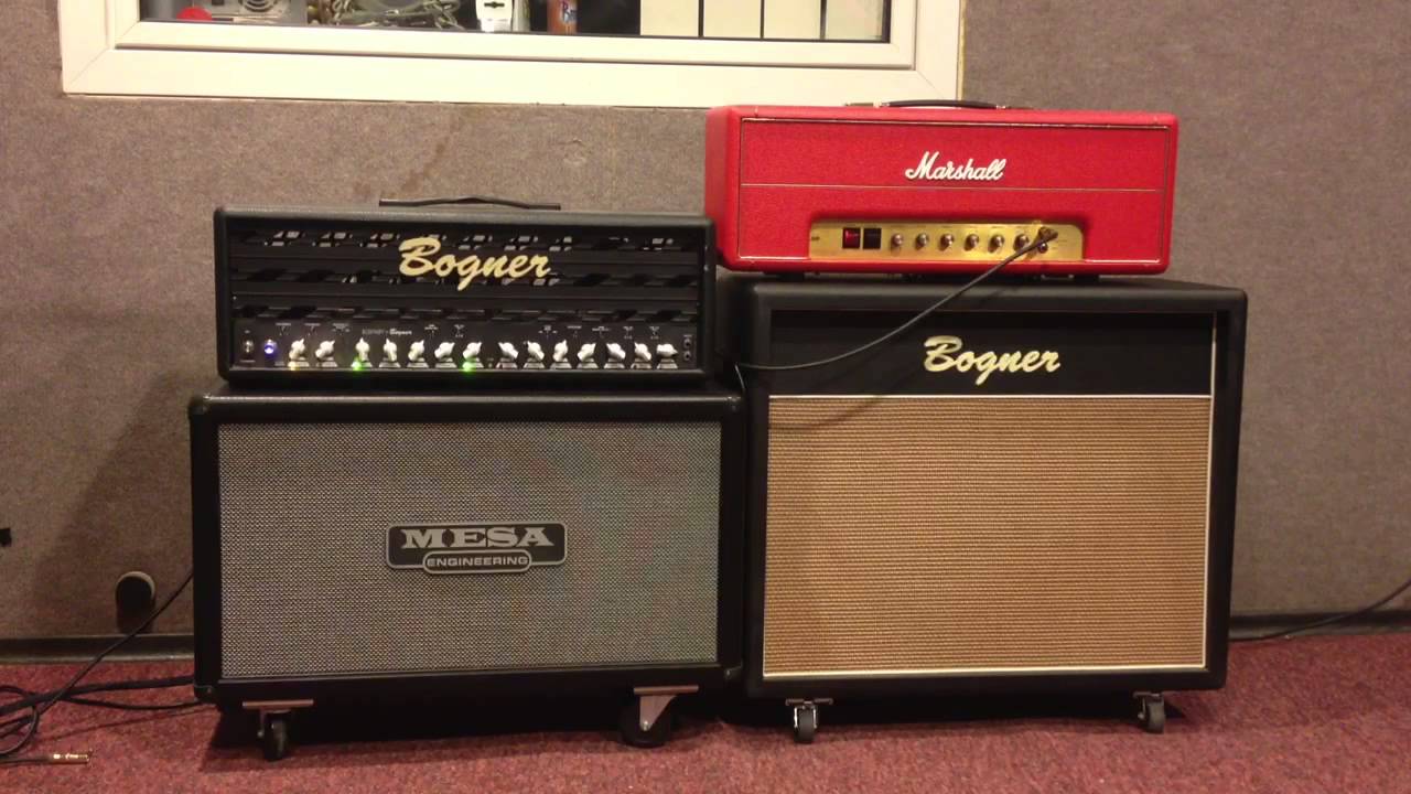 Mesa Horizontal 212 vs Bogner Oversize 212 2x12 cab comparition - YouTube