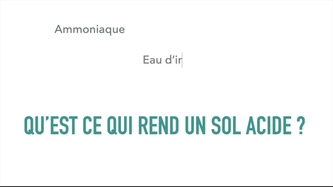 Les causes de l'acidité d'un Sol