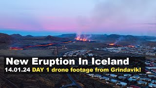14.01.24 New volcano eruption in Iceland, devastating drone images