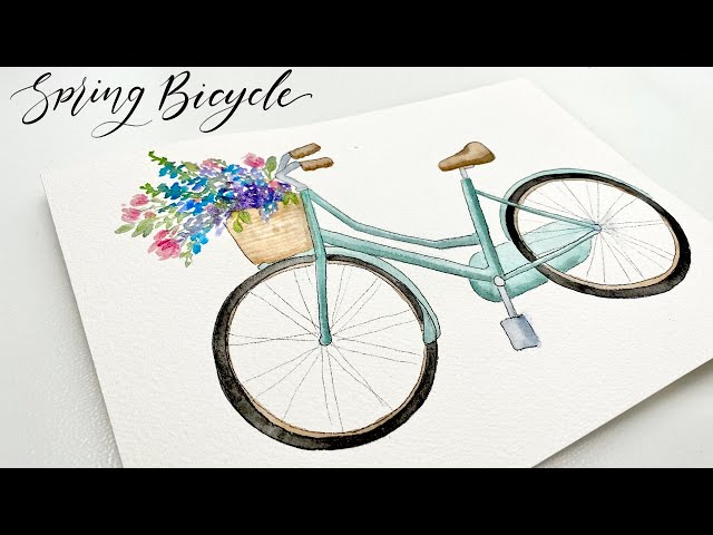 How To Paint A Watercolour Spring Bicycle