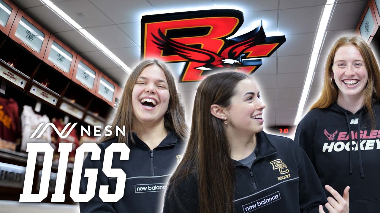 Экскурсия по безумной раздевалке «Иглз» в Конте-Форуме | Boston College NESN Digs, эпизод 8