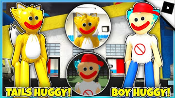 Poppy Playtime Morphs - How to get TAILS HUGGY AND BOY HUGGY BADGES - ROBLOX