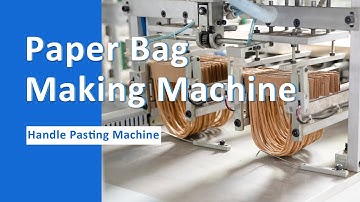 Paper Handle Pasting Machine Paste Twisted Handle Or Flat Handle Into The Square Bottom Paper Bag