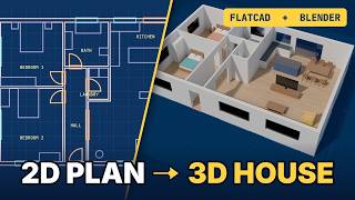 2D Floor Plan to 3D House in Blender (Free, Step by Step) | flatcad Tutorial 1