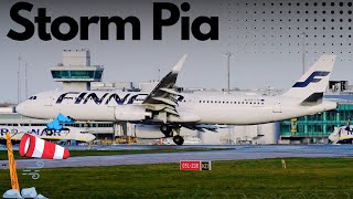 STORM PIA  Go Arounds & Diversions with 50 Knot Crosswinds at Manchester Airport