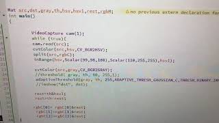 Texto lápiz, pluma rojo negro -opencv c++ screenshot 1