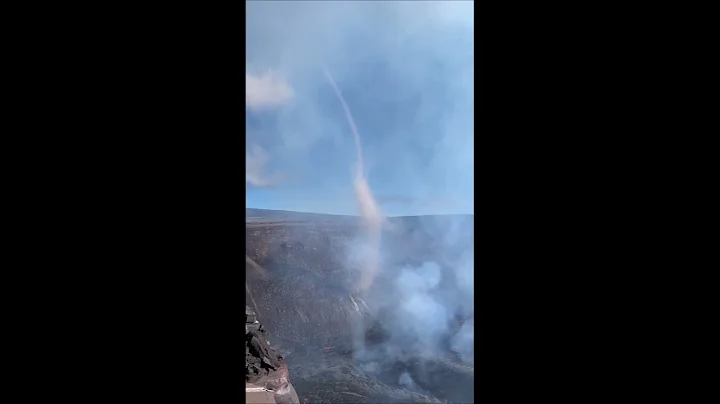 Kīlauea summit whirlwind in Halema‘uma‘u - June 7, 2023