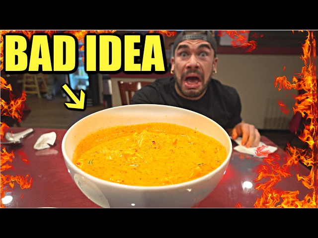 Trying The WORLD'S SPICIEST THAI CURRY CHALLENGE WITH CAROLINA REAPERS (2 MILLION SCOVILLE) class=