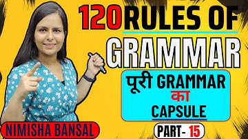 120 RULES OF GRAMMAR | NIMISHA MAM | RULES OF GRAMMAR | ENGLISH GRAMMAR | 23rd JUNE 2021 | PART  15