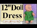 Free doll clothes patterns 12 inch baby doll dress with gathered sleeves