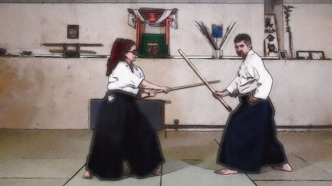 Dojo Base Supporting the bokken from your base - Aikido Virtual Dojo - YouTube