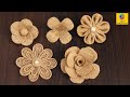 Easy burlap flowers tutorial | Jute craft flower Decoration | Handmade Jute Flower