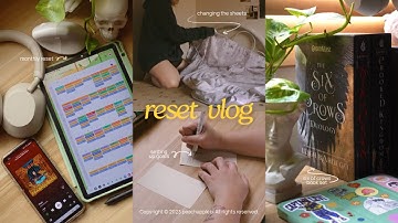 reset vlog 📝 monthly reset, setting goals, updating notion, cleaning, unboxing six of crows books