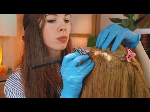 ASMR | Relaxing Dandruff Removal, SCALP Check & Shampoo Head MASSAGE